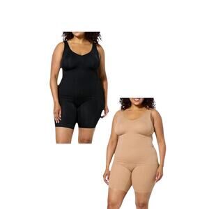 Rhonda Shear Women's 2pk Butterknit Tank Top w/ BuiltIn Bra Blk/Sienna - Regular